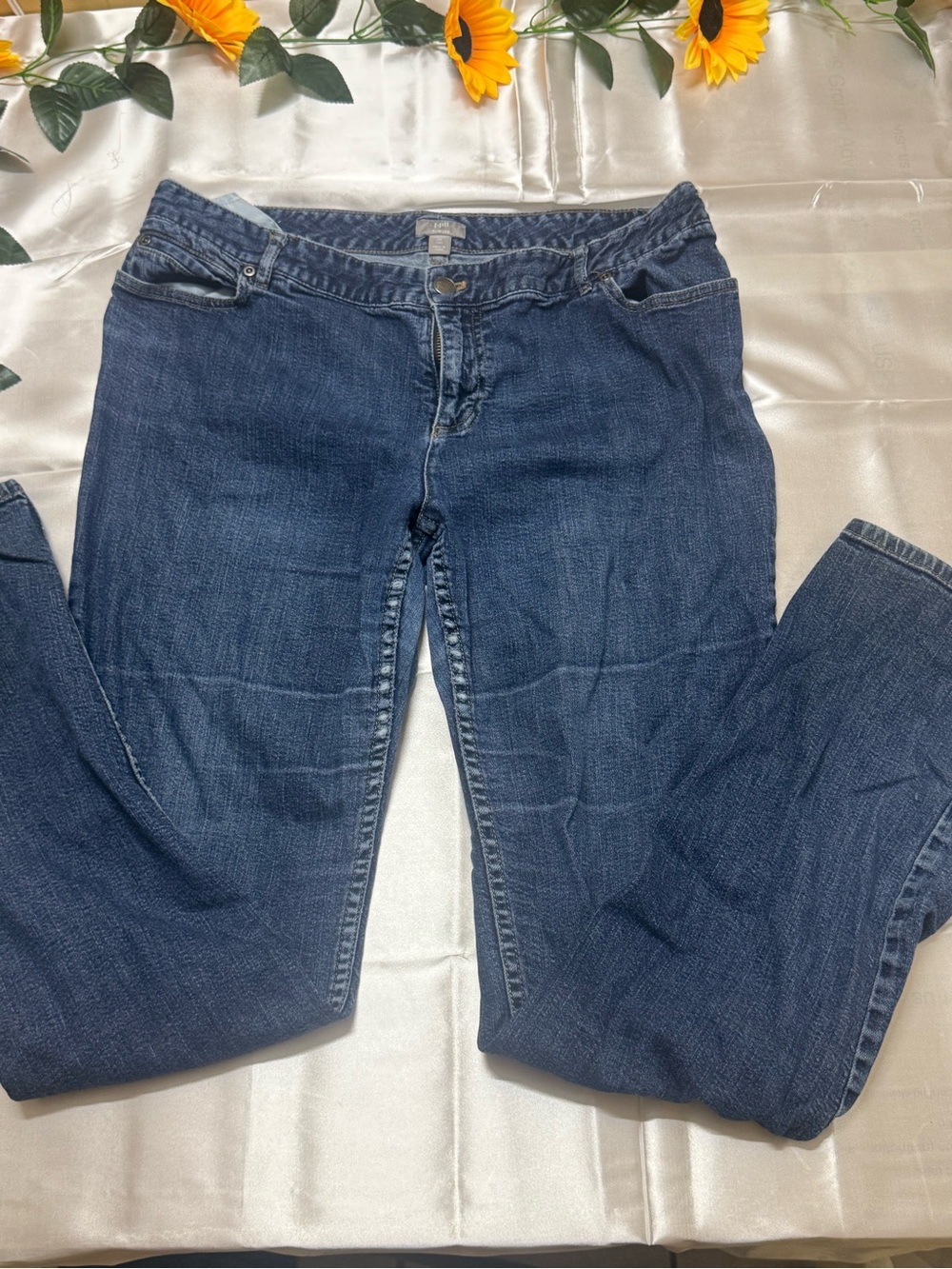 J. Jill Straight Leg Jeans in Dark Blue Denim